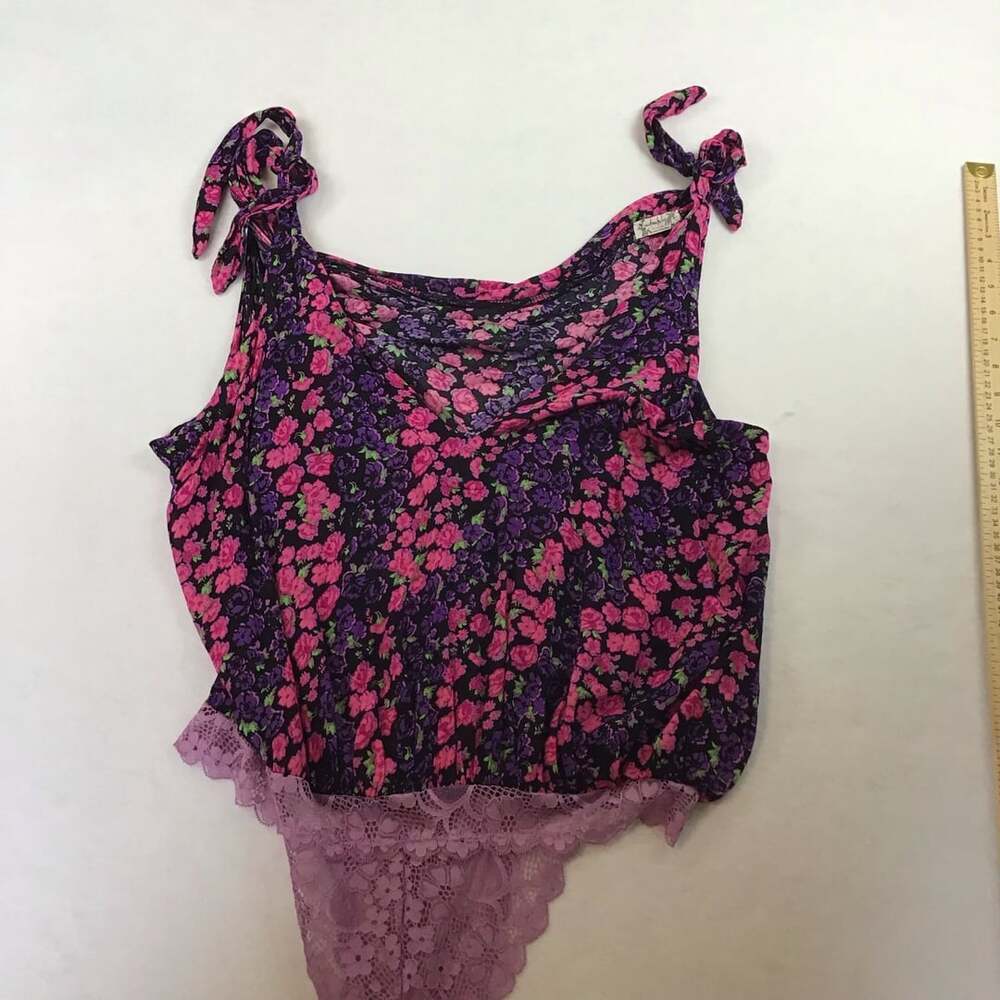 Intimately Free People Bare It All Floral Bodysuit in Party Combo Large - Picture 8 of 9